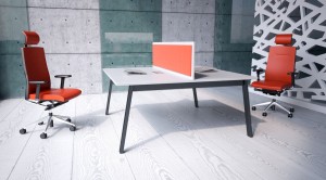 Przegroda płytowa z nakładką tapicerowaną do biurek | Wuteh