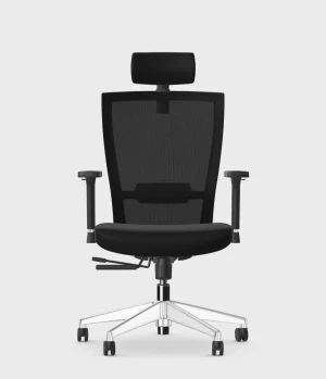 Czarny ergonomiczny fotel biurowy MARINA