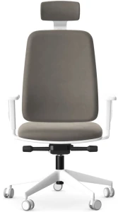Fotel biurowy TIME White | Oparcie Tapicerowane