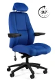 Ergonomiczny fotel do pracy całodobowej ATLAS w wariancie z niebieską tapicerką materiałową.jpg