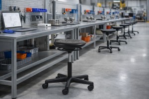 Wytrzymały taboret przemysłowy DURO z poliuretanu (130kg)