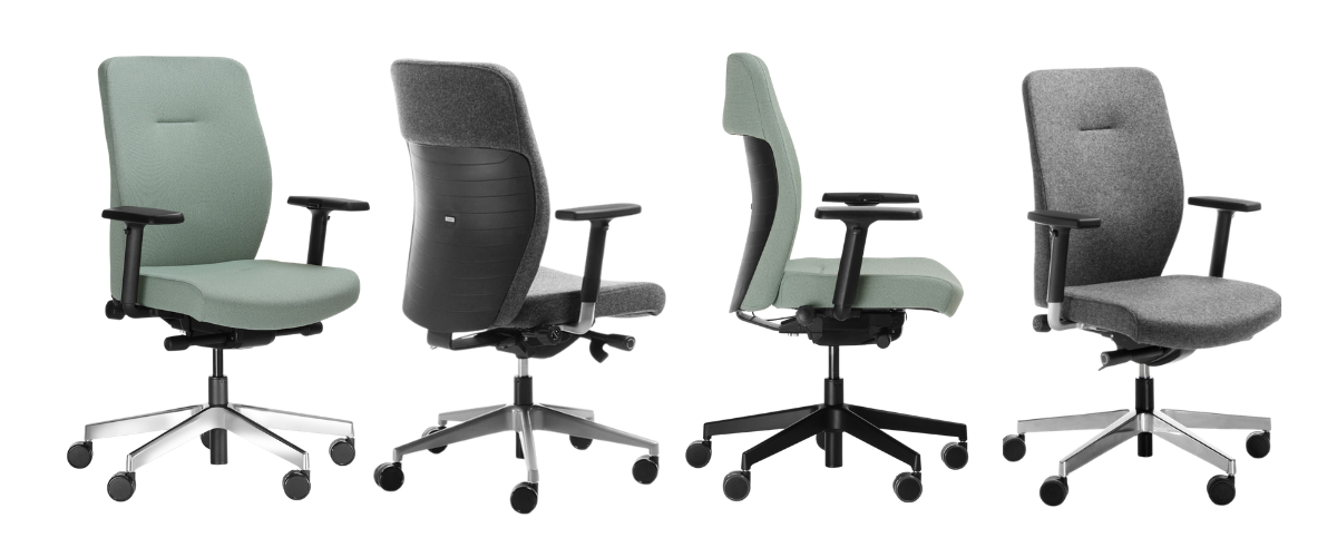 Fotel biurowy Bejot Dual spełniający normy BHP i wymogi rozporządzenia.