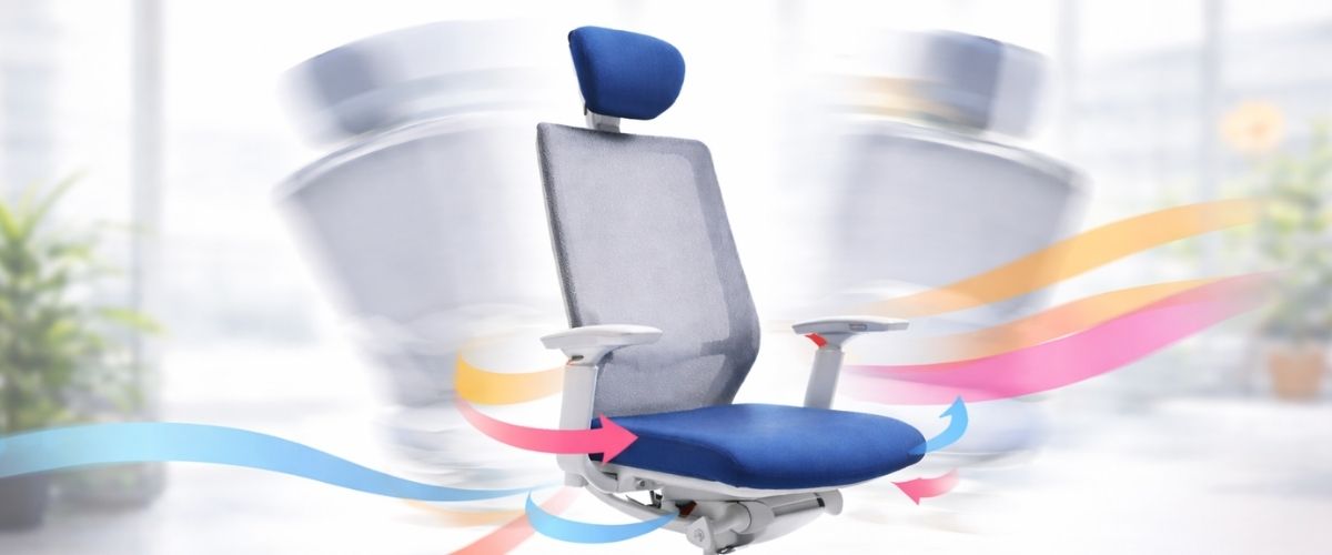 Ergonomiczny fotel biurowy AccisPro z funkcją dynamicznego ruchu siedziska i oparcia, wspierający koncentrację osób z ADHD.